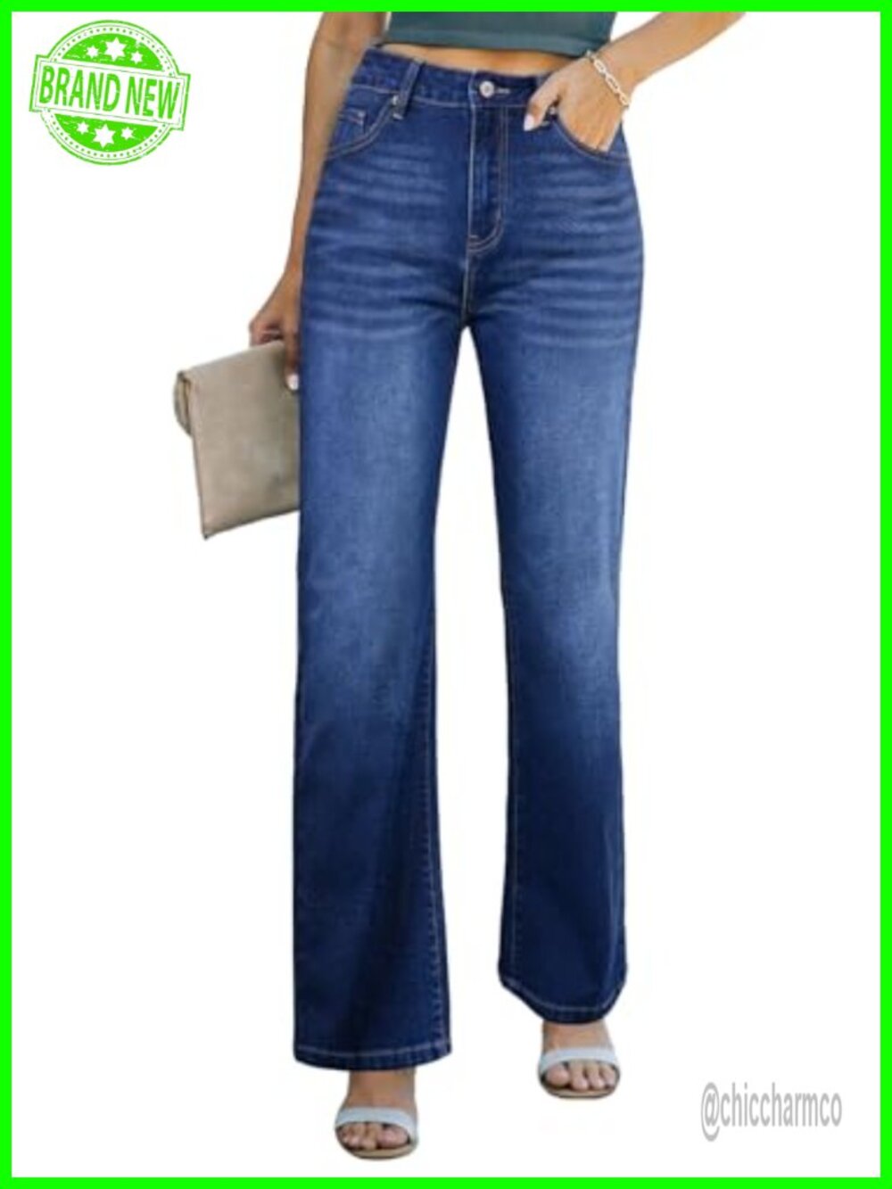 High Waisted Wide Leg Jeans Straight Denim Pants